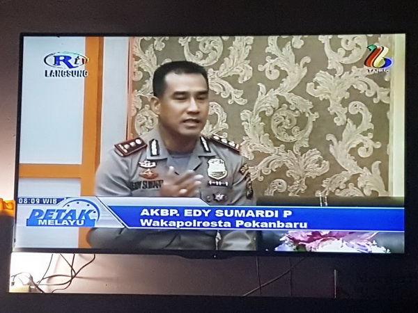Melalui Televisi, Polresta Pekanbaru Sampaikan Himbauan Kamtibmas